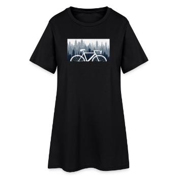 Bicycle Forest Nature Mountain Bike - Women’s T-Shirt Dress - black - Front