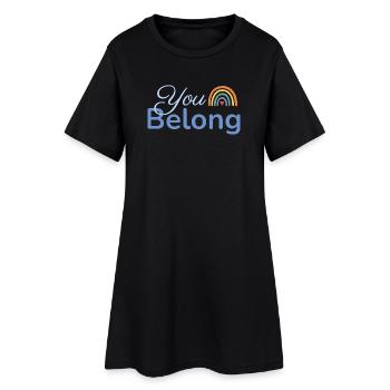Tu appartiens à Rainbow Heart Design Blue - Robe T-shirt Femme - noir - Devant