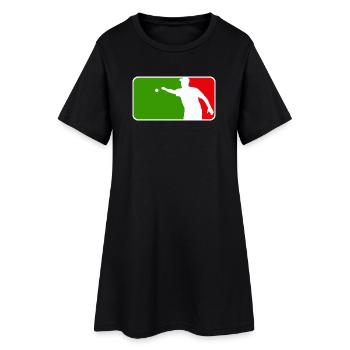 Petanque Boule Petanca Major League Style ITALY - Frauen T-Shirt-Kleid - Schwarz - Vorne