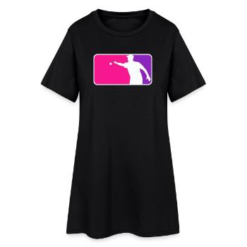 Petanque Boule Petanca Style Major League Rose - Robe T-shirt Femme - noir - Devant