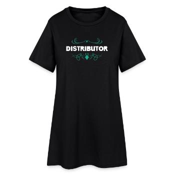 Logo du distributeur avec ornements floraux - Robe T-shirt Femme - noir - Devant