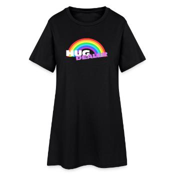Autocollants Hug Dealer : design arc-en-ciel coloré - Robe T-shirt Femme - noir - Devant
