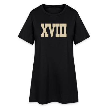 Römische Zahlen - Frauen T-Shirt-Kleid - Schwarz - Vorne