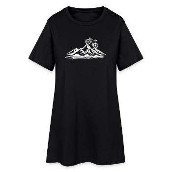 Silhouette du paysage rocheux en VTT - Robe T-shirt Femme - noir - Devant