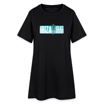 Conception vectorielle de l’île d’Ibiza - Robe T-shirt Femme - noir - Devant