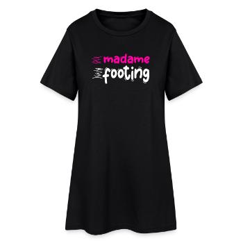 madame footing humour citation drôles blague - Robe T-shirt Femme - noir - Devant