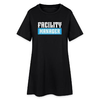 tshirt facility manager noir - Robe T-shirt Femme - noir - Devant