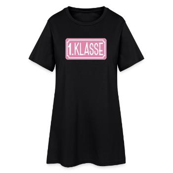 Grundschule - 1. Klasse Mädchen Schulkind - Frauen T-Shirt-Kleid - Schwarz - Vorne