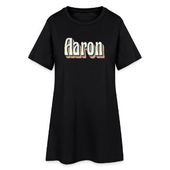 Aaron t-shirt retro t-shirt vintage gift idea - Women’s T-Shirt Dress - black - Front