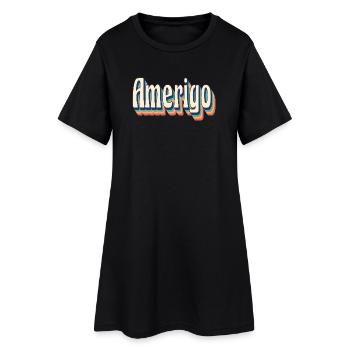 Amerigo rétro vintage t-shirt t-shirt idée cadeau - Robe T-shirt Femme - noir - Devant