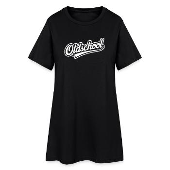 Oldschool Retro Typografie Design - Frauen T-Shirt-Kleid - Schwarz - Vorne