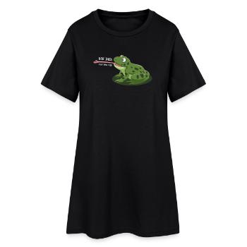 Hab dich -   ganz doll lieb – Frosch Cartoon - Frauen T-Shirt-Kleid - Schwarz - Vorne
