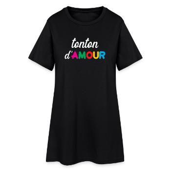 Tonton d'Amour - Famille - Noël - Robe T-shirt Femme - noir - Devant