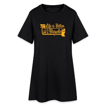 La vie est meilleure à vélo. Cyclisme Sport - Robe T-shirt Femme - noir - Devant