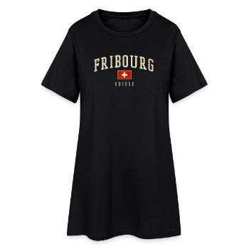Emblème suisse vintage de Fribourg - Robe T-shirt Femme - noir - Devant