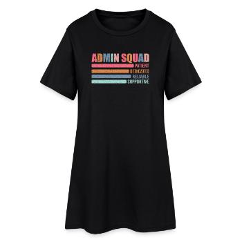 Admin Squad: Colored Retro Office Team Gift - Women’s T-Shirt Dress - black - Front