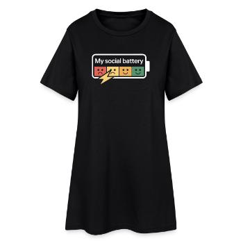 Batterie sociale Introverti Batterie morte - Robe T-shirt Femme - noir - Devant