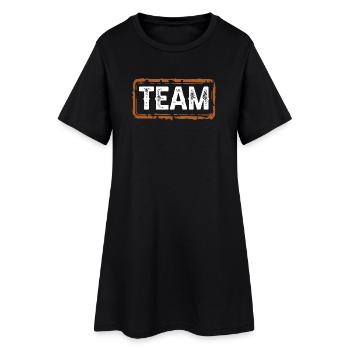 team - Frauen T-Shirt-Kleid - Schwarz - Vorne