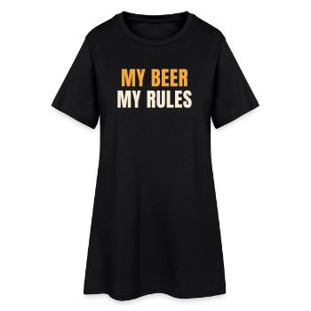 Ma bière Ma règle Bière Drôle Dit Chemise - Robe T-shirt Femme - noir - Devant