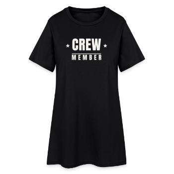 Crew Member Stars Badge Team Staff Event Festival - Women’s T-Shirt Dress - black - Front