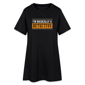 Détective - Robe T-shirt Femme - noir - Devant