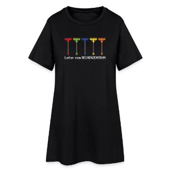 keine Zeit das Rechenzentrum ruft Gartenoutfit - Frauen T-Shirt-Kleid - Schwarz - Vorne