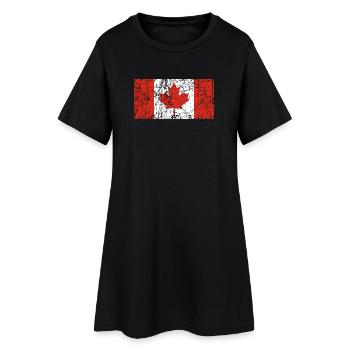 Effet vintage drapeau du canada - Robe T-shirt Femme - noir - Devant