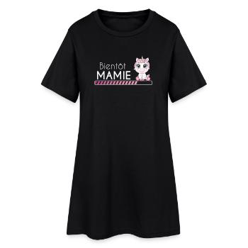 Bientôt mamie licorne - Robe T-shirt Femme - noir - Devant