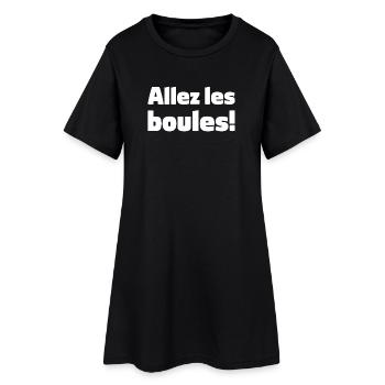 Allez les boules Boule Petanque Spruch für Bouler - Frauen T-Shirt-Kleid - Schwarz - Vorne