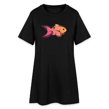 poisson poisson eau couleurs de la mer symbole icône logo - Robe T-shirt Femme - noir - Devant