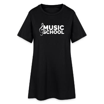 Music School Symbol Logo Musician Clef - Women’s T-Shirt Dress - black - Front