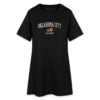 Oklahoma City Vintage Flag-Style - Frauen T-Shirt-Kleid - Schwarz - Vorne