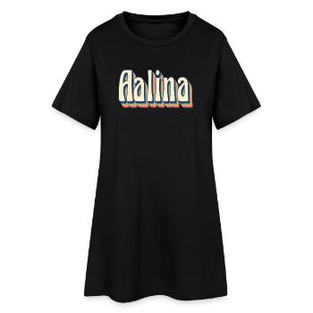 Aalina t-shirt t-shirt rétro idée cadeau vintage - Robe T-shirt Femme - noir - Devant