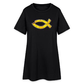 Poisson Symbole Fromage - Robe T-shirt Femme - noir - Devant