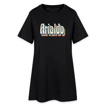 Arialdo Retro T-Shirt Vintage T-Shirt - Frauen T-Shirt-Kleid - Schwarz - Vorne