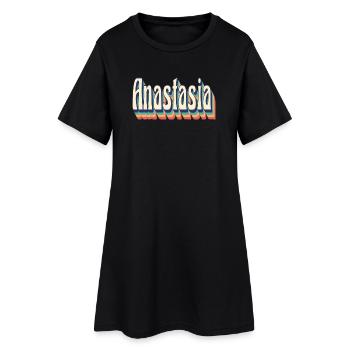 vintage rétro Anastasia t-shirt t-shirt - Robe T-shirt Femme - noir - Devant