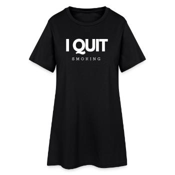 J’ai arrêté de fumer motivation mode de vie sain - Robe T-shirt Femme - noir - Devant