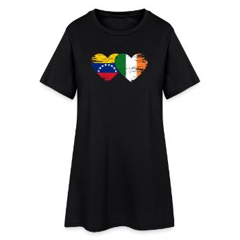 Venezuela Ireland Hearts Collage - Robe T-shirt Femme - noir - Devant