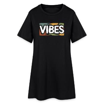 VIBES Chemise graphique rétro streetwear - Robe T-shirt Femme - noir - Devant