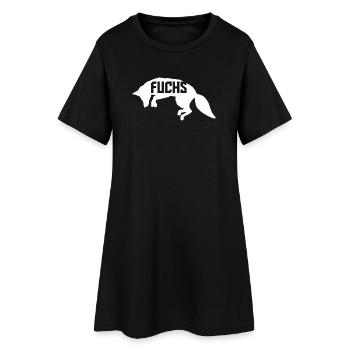 Fuchs im Sprung: Comic, Kawaii & Manga Style - Frauen T-Shirt-Kleid - Schwarz - Vorne