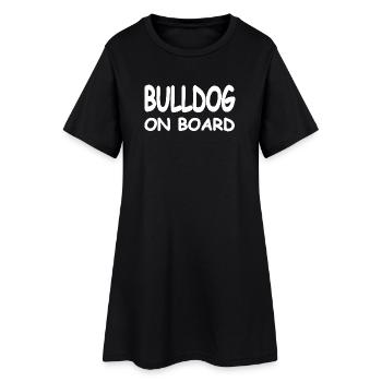 Bouledogue - Robe T-shirt Femme - noir - Devant