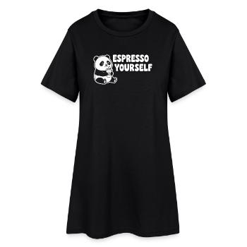 Panda Espresso Yourself Motif - Robe T-shirt Femme - noir - Devant