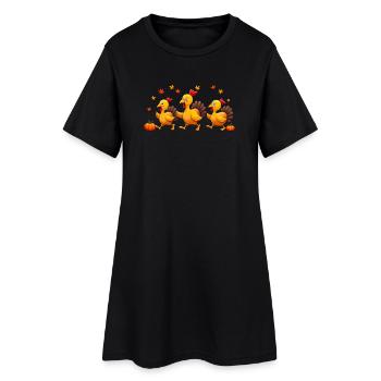Bébé dinde de Thanksgiving - Robe T-shirt Femme - noir - Devant