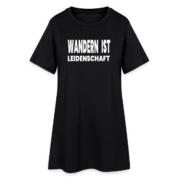 Wandern - Frauen T-Shirt-Kleid - Schwarz - Vorne