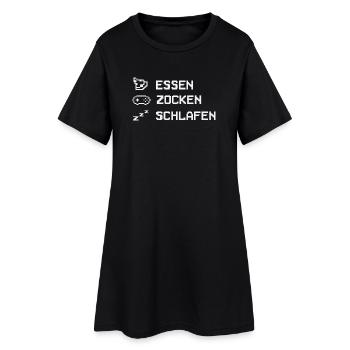 Nourriture Gaming Sleeping Gamer Dicton - Robe T-shirt Femme - noir - Devant