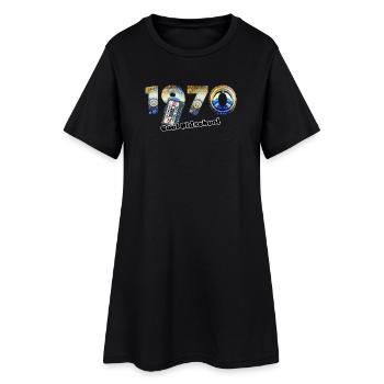 Vintage rétro des années 1970 – Cassette – Cool Olds - Robe T-shirt Femme - noir - Devant