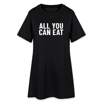 All You Can Eat - Frauen T-Shirt-Kleid - Schwarz - Vorne