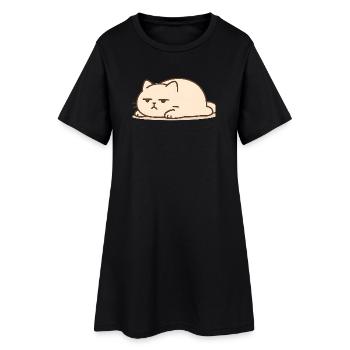 Sleeping cat in kawaii style - Women’s T-Shirt Dress - black - Front