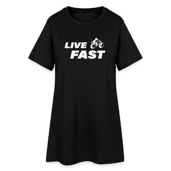 FAST - Frauen T-Shirt-Kleid - Schwarz - Vorne