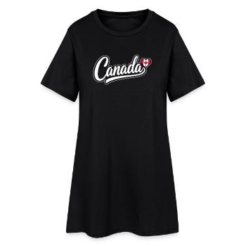 Scénario canadien avec cœur de feuille d’érable Fan patriotique - Robe T-shirt Femme - noir - Devant